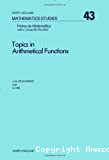 TOPICS IN ARITHMETICAL FUNCTIONS
