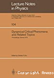 DYNAMICAL CRITICAL PHENOMENA AND RELATED TOPICS