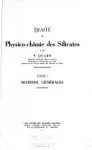 TRAITE DE PHYSICO-CHIMIE DES SILICATES