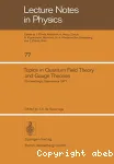 TOPICS IN QUANTUM FIELD THEORY AND GAUGE THEORIES