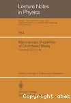 MACROSCOPIC PROPERTIES OF DISORDERED MEDIA