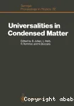 UNIVERSALITIES IN CONDENSED MATTER